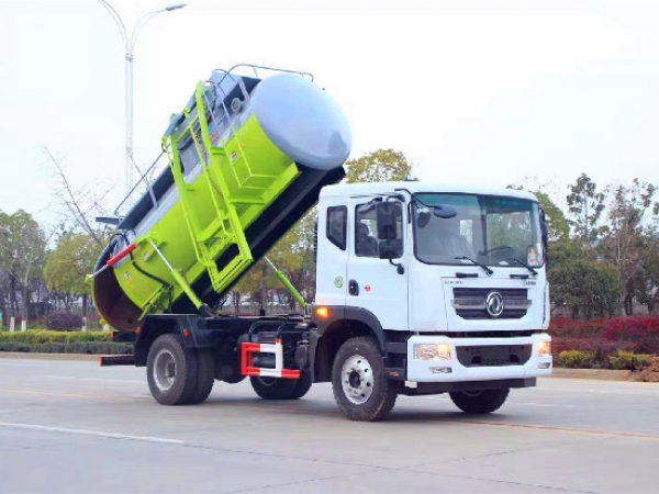 東風多利卡D9國六8-12方餐廚垃圾車(圓罐）